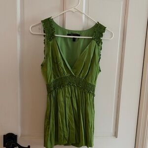 BCBGMaxAzria Vibrant Green Sleeveless Blouse